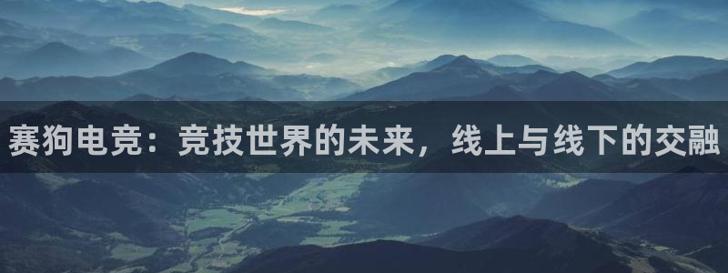 e8125雷火电竞：赛狗电竞：竞技世界的未来，线上与线下的交融